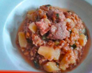 ZUPPA DI SALSICCE, PATATE E ORZO PERLATO